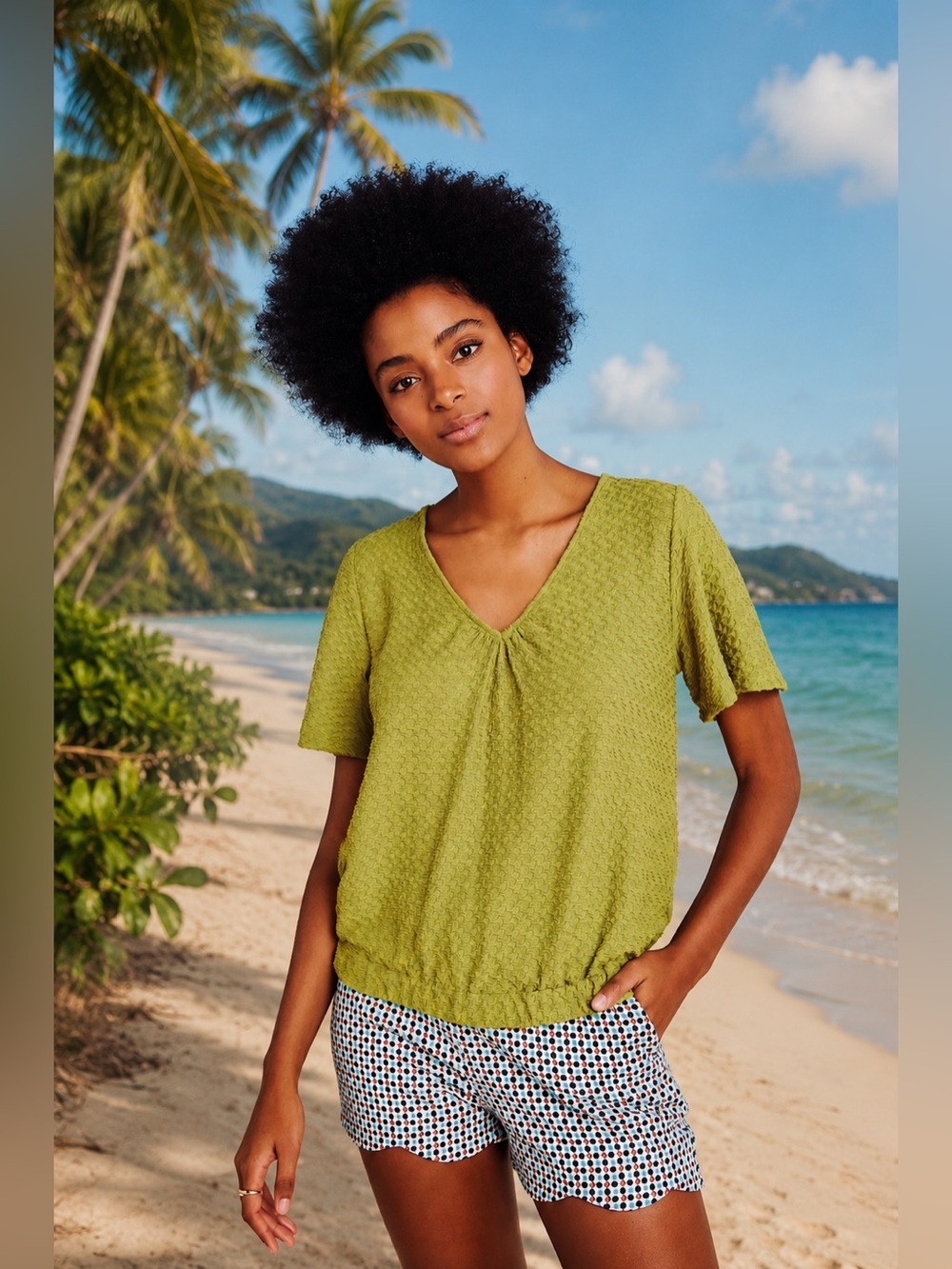 Anthropologie NWT Sidonie V-Neck Top size S.
